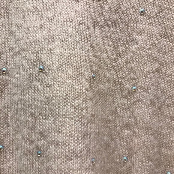 WILDFOX Sweater Wool Blend Distressed Beaded Lightweight NWT Tan Medium - Picture 9 of 9